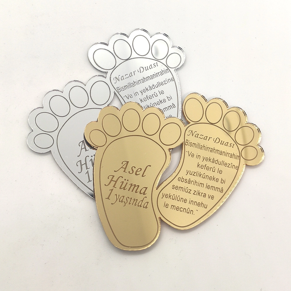 Ayak İzi Ayna Pleksi Magnet 6,5x6 cm